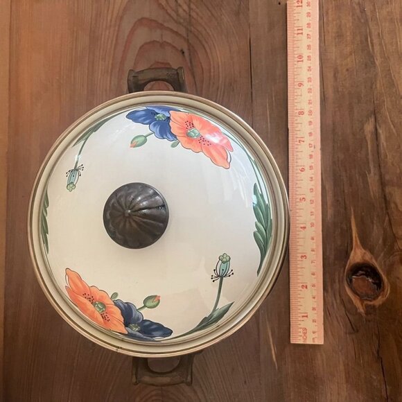 Villeroy & Boch Asta Amapola Enamel Cookware Set Poppies 3 Piece Germany Vintage - Picture 7 of 11